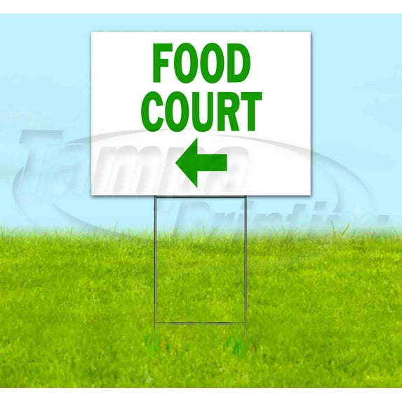 Food Court 2 Left (18" x 24") Yard Sign, Includes Metal Step Stake