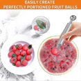 thumbnail image 4 of Melon Baller Scoop,stainless Steel Fruit Decoration Carving Knife,melon Watermelon Cantaloupe Ice Cream Sorbet Dessert Dual Function Ball Spoon For Ki, 4 of 5