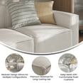 thumbnail image 4 of BizChair Luxury Modular Sectional Sofa Right Side with Arm Rest, Cream, 4 of 13