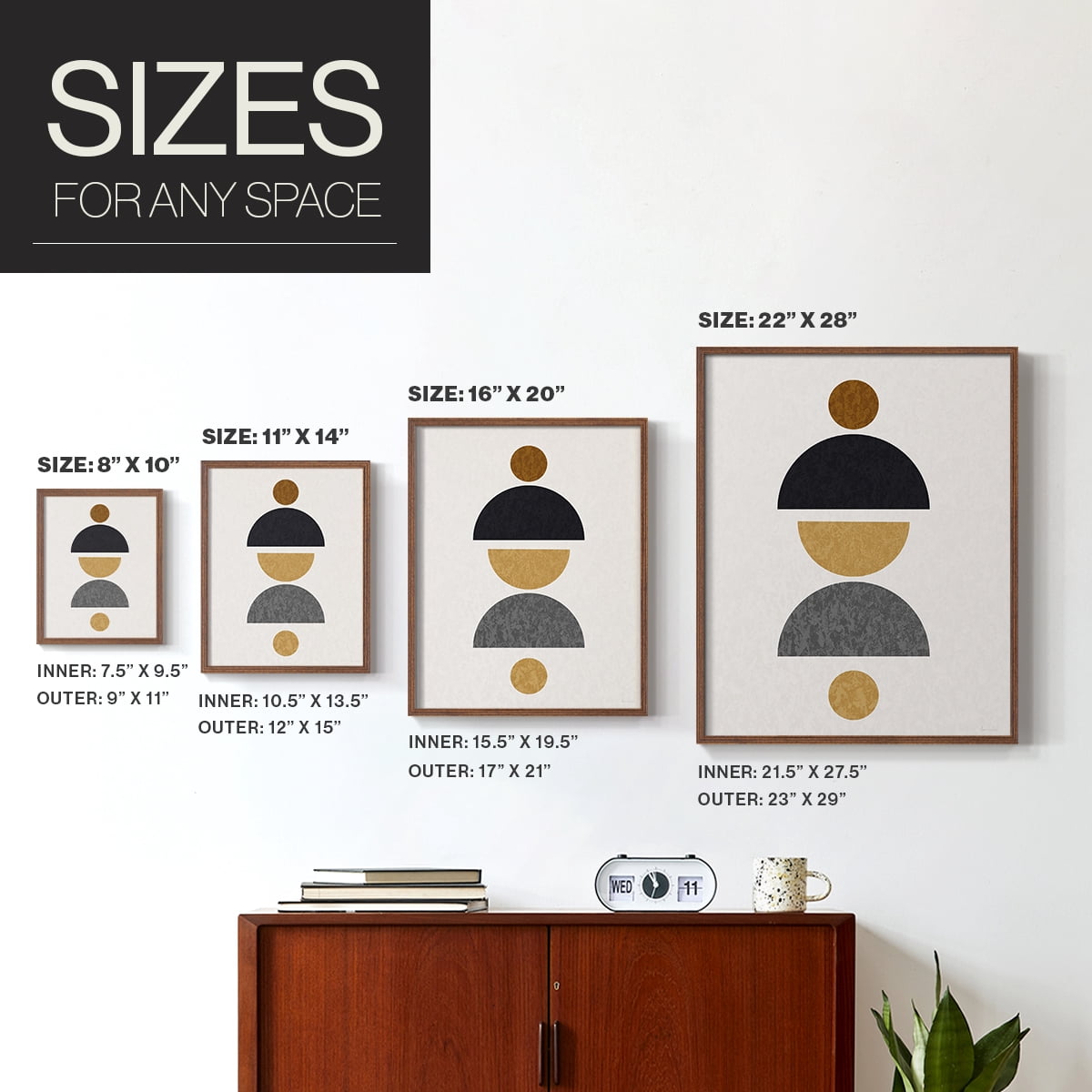 Shapely Center in Brown Solid Wood 8 x 10 Framed Print