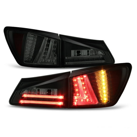 For Black Smoke 2006 2007 2008 Lexus IS250/IS350 LED Bar Tail Lights Brake Lamps