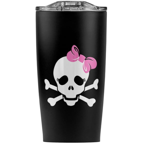 Skulls Crossbones Daughter Stick Figure Stainless Steel 20 oz Travel Tumbler, Vacuum Insulated & Double Wall with Leakproof Sliding Lid | Great for Coffee/Hot Drinks and Cold Beverages
