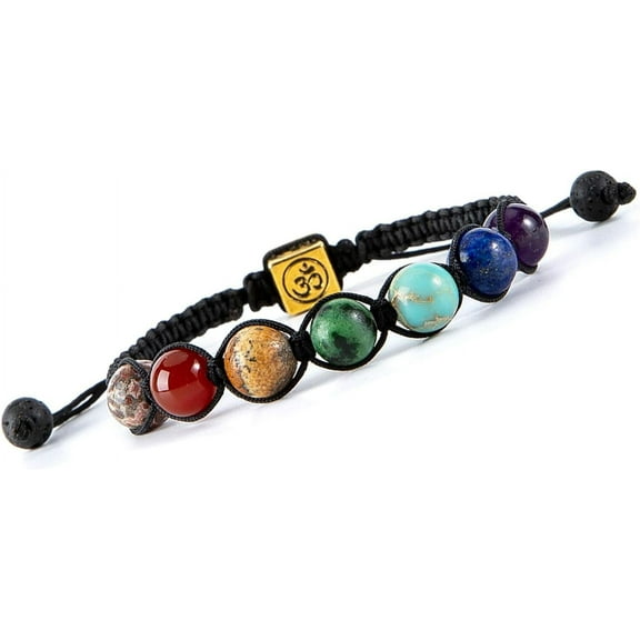 Leander Chakra Bead Bracelets for Women - 8mm 7 Chakra Bracelet With Real Stones Meditation Yoga Gemstone Jewelry
