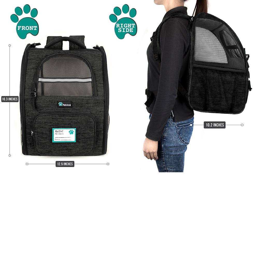 PetAmi Deluxe Pet Carrier Backpack, Charcoal