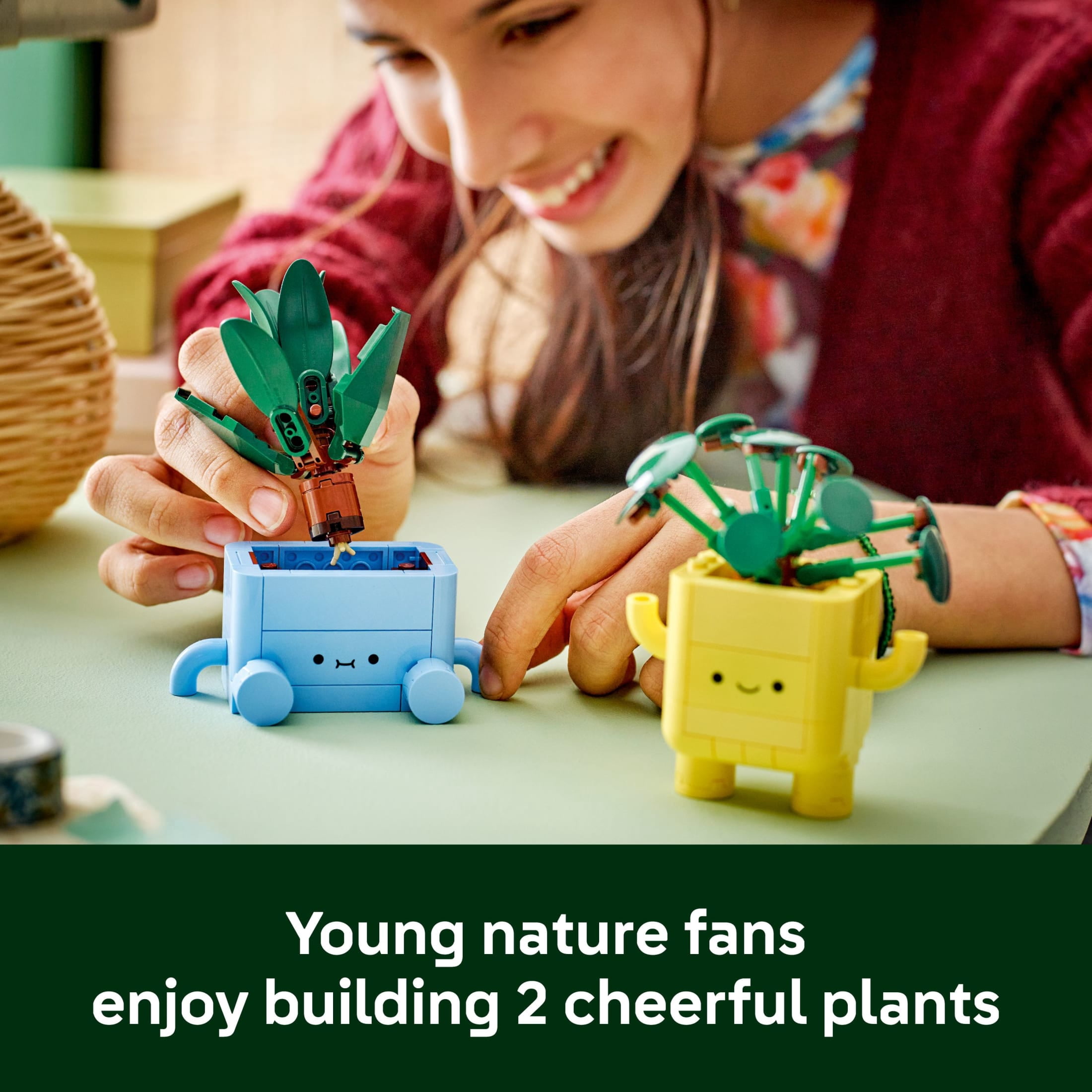 LEGO Botanicals Happy Plants Building Toy for Kids, Girls, and Boys 9+ - Playroom Decor for Desk or Shelf - Birthday Gift Idea for Young Gardeners - Artificial Indoor Plant for Play & Display - 10349
