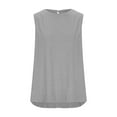 thumbnail image 2 of TYGHBN Women's Casual Sleeveless Tank Top Round Neck Loose Fit Solid Color Linen Blend Camisole Beach Tops for Women plus Size Camisole Women Stretch 4 Set Crop Top Athletic Tops for Women Loose, 2 of 5