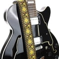 thumbnail image 5 of Walker And Williams H-03-MET Vintage Series Yellow & Orange Mandala Woven Guitar Strap with Chrome Hardware & Leather Ends, 5 of 8