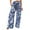 Blue, variant on YUANGUANST Womens Dress Pants Women's Beach Boho Style Loose Casual Straight Leg Pants Office Slacks