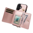 thumbnail image 6 of ELEHOLD Wallet Case for iPhone 16 Plus, PU Leather Flip Case with Crossbody & Wrist Strap,Full Protection Case with Card Slots & Kickstand,Rosegold, 6 of 7