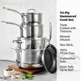 thumbnail image 6 of Granitestone Hammered Diamond Infused 10 Pc Pots and Pans Set Non Stick, Reinforced Aluminum Ultra Durable cookware Set w/ Stay Cool Handles, Frying Pans, Skillets, Oven & Dishwasher Safe, Silver, 6 of 7