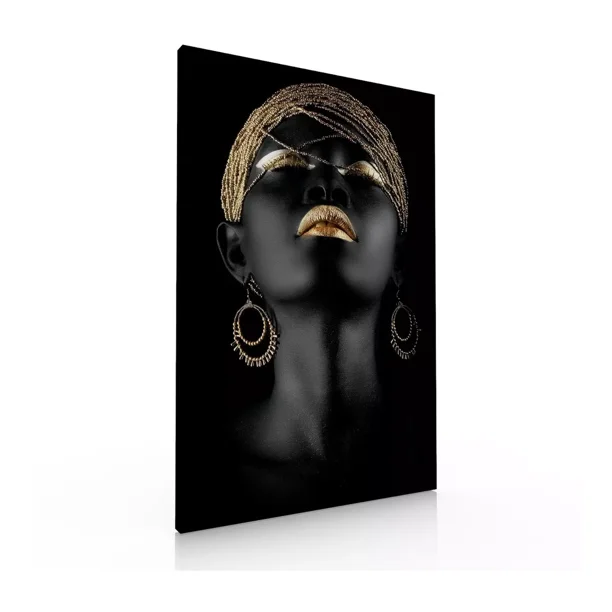 Cuadro Decorativo Para Recamara O Estetica Rostro Oro Negro