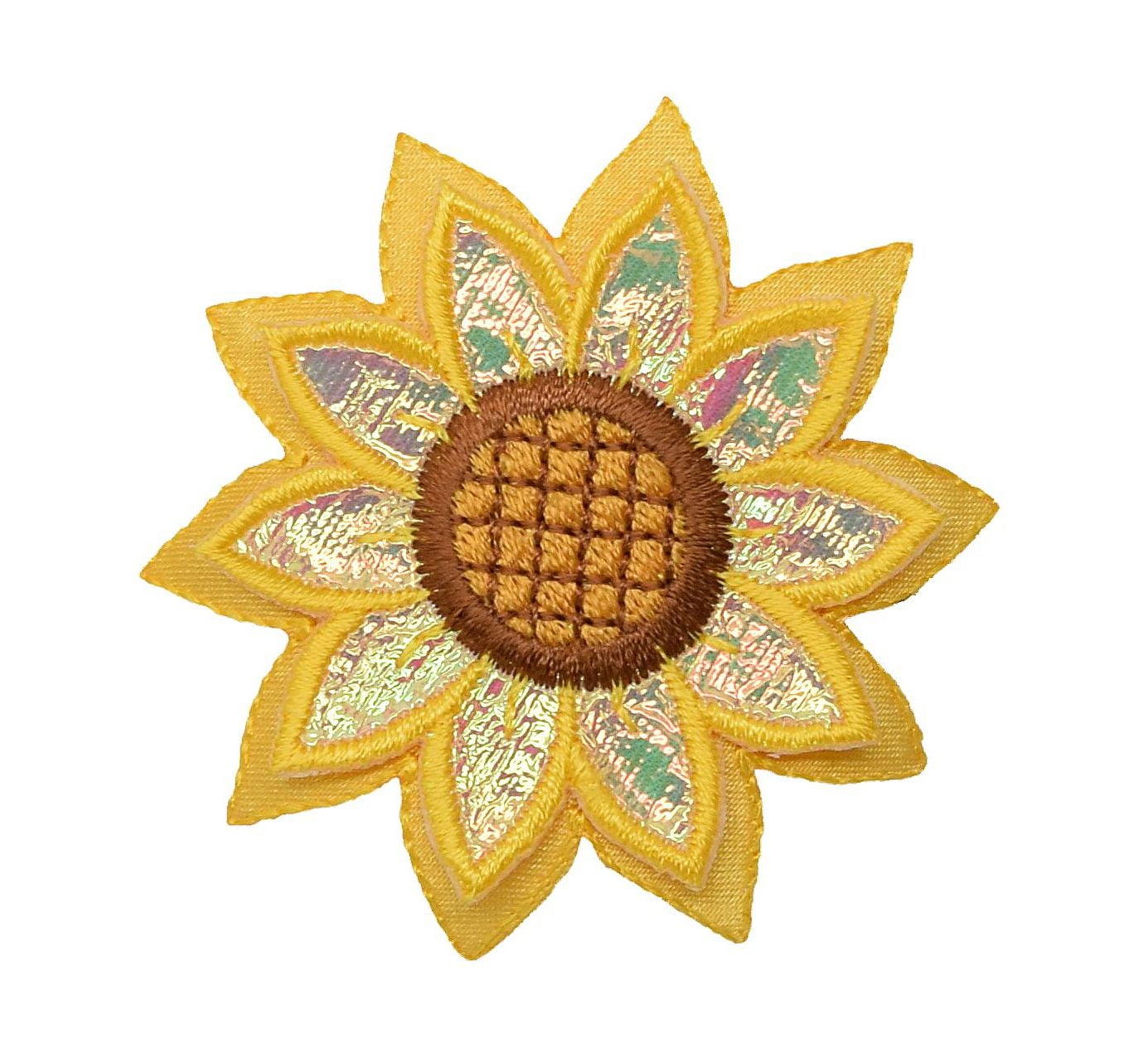 10Pcs Yellow Sunflower Patches Iron on Patch Embroidered Applique Sewing CraU*lc 