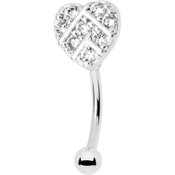 Body Candy 16G 316L Stainless Steel 8mm Eyebrow Jewelry Cartilage Tragus Conch Rook Lattice Heart Clear Eyebrow Ring 5/16”