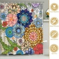 thumbnail image 3 of FRAMICS Boho Floral Shower Curtain Sets with Rugs, 16 Pcs Colorful Flower Bathroom Sets, Waterproof Fabric Bathroom Curtain Decor with Hooks, 3 of 10