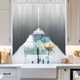 thumbnail image 2 of Swag Curtain Valances Grey Ombre Swag Valances for Kitchen Windows Gradient Gradual Color Short Topper Curtains Valance Tier Pair for Kitchen Bedroom Living Room Bathroom 28"x36", 2 of 8