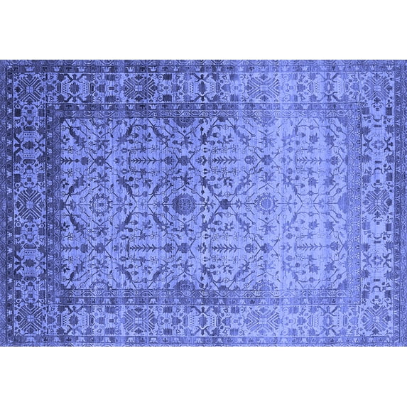Ahgly Company Indoor Rectangle Oriental Blue Industrial Area Rugs, 5' x 8'