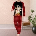 thumbnail image 4 of Conjunto De Pijamas De 2 Piezas Conjunto de pijama familiar de 2 piezas Conjunto informal de manga larga con estampado de alce y pantalones Traje diario Kuymtek Papá Rojo Xl para Hombre, 4 of 5