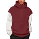 thumbnail image 3 of RKSTN Hoodies for Men Oversized Splicing Fake Two Pieces Pullover Hooded Sweatshirts Top Men's Casual Solid Color Mock Neck Loose Fits Comfy Workout Sport Long Sleeve Hoodie Fall Winter Clothes, 3 of 9