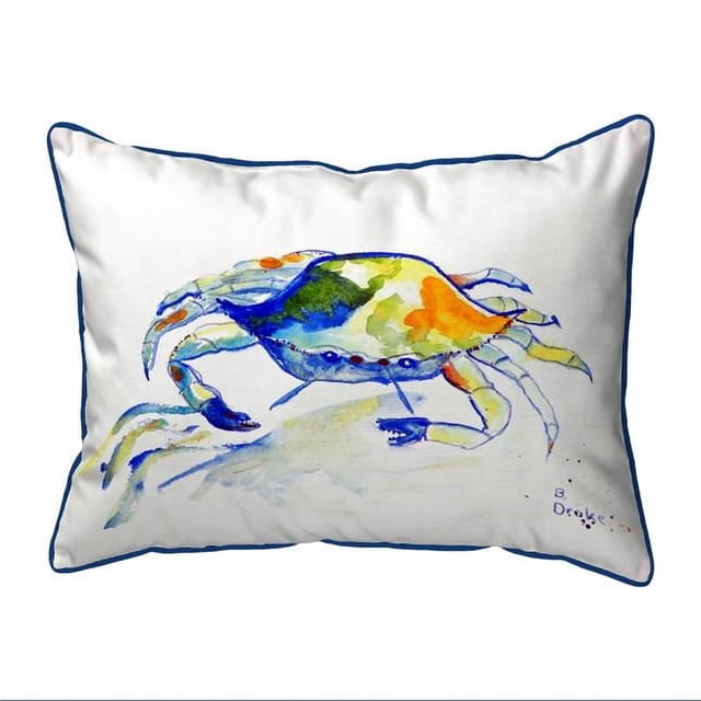 Betsy Drake SN212 Oreiller Intérieur et Extérieur Petit Crabe Jaune 11 x 14 Po