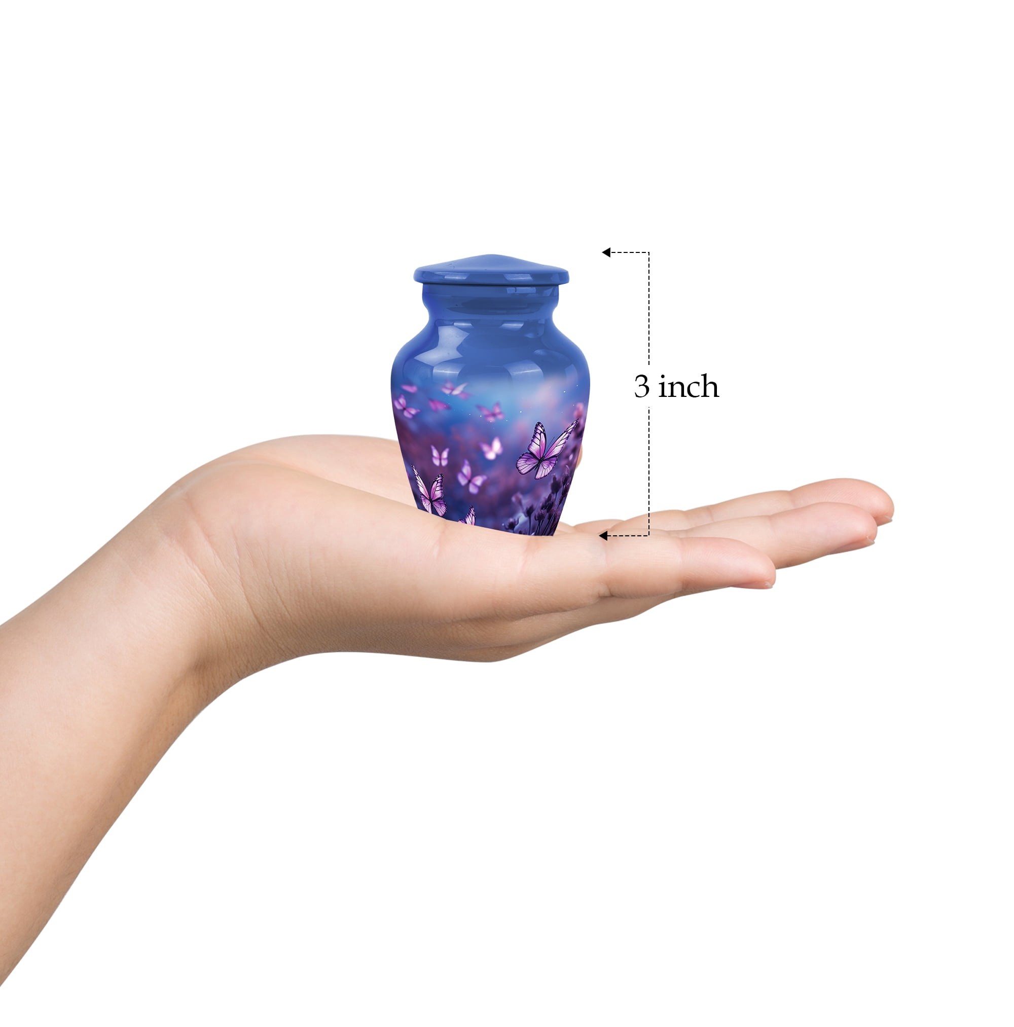 Urns For Women Human Ashes - Cremation Urn Human Ashes - Purple Urns - Butterfly Urn - Funeral Cremation Urns For Ashes - Cremation Urns For Adults - Memorial Keepsake (Size -3Inch,2Pcs)