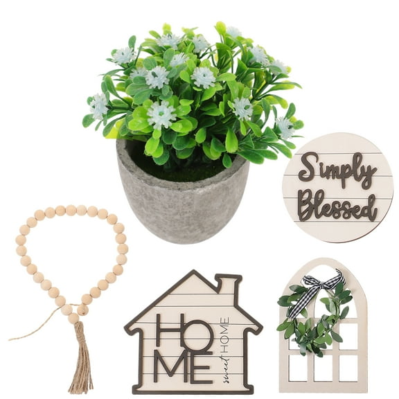 WRISTBIQUE Tiered Tray Decor Assorted Color 1 Set 11.8X5.6X0.3In