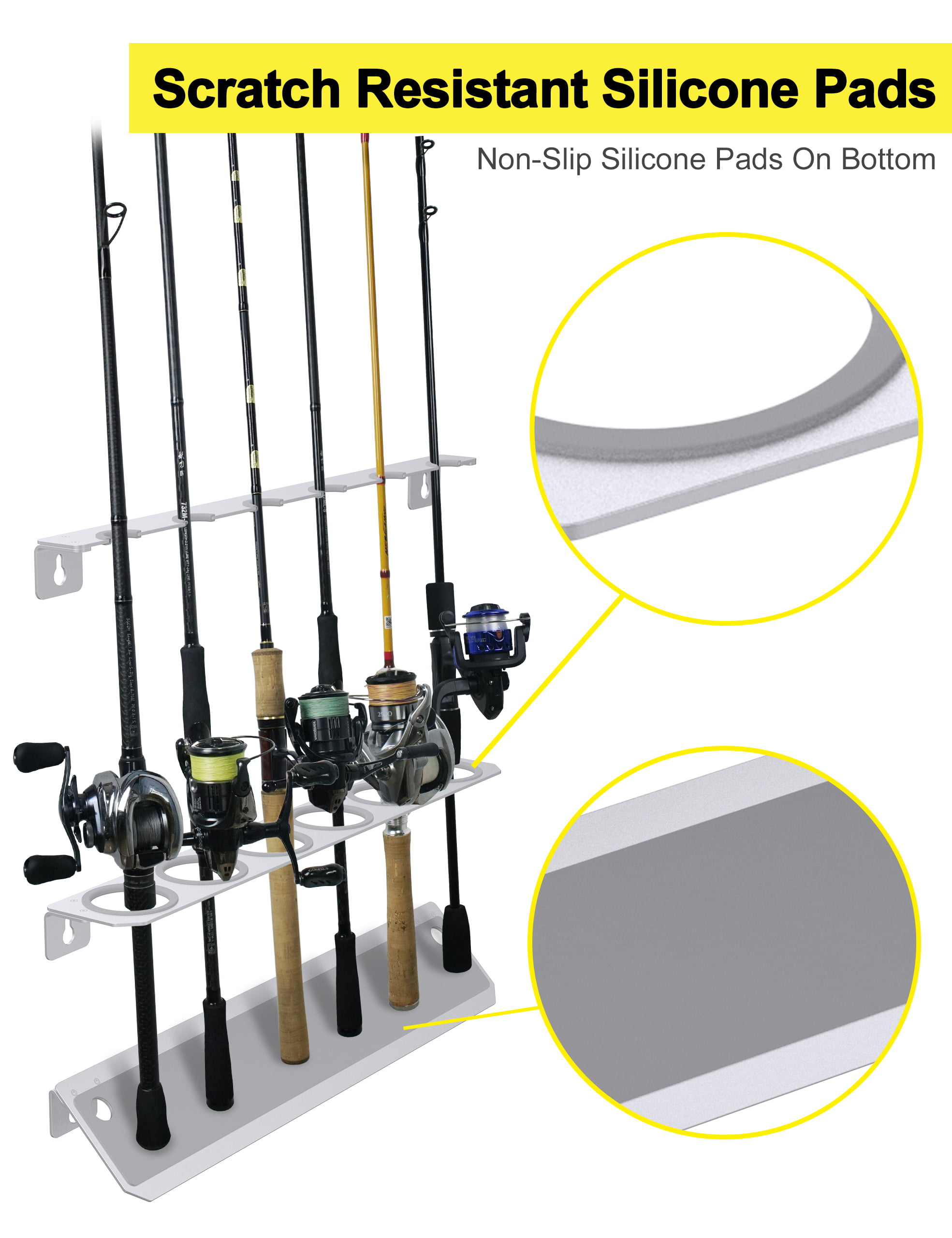  MUSVOH Fishing Pole Holders for Garage,Fishing Rod