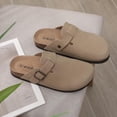 thumbnail image 7 of Crestar Genuine Suede Clogs for Women Men, Cork Footbed Leather Mules Potato Shoes Slip on with Arch Support, Apricot, 7 of 7