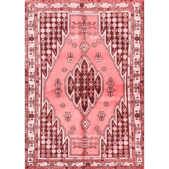 Ahgly Company Indoor Rectangle Persian Red Traditional Area Rugs, 5' x 7'