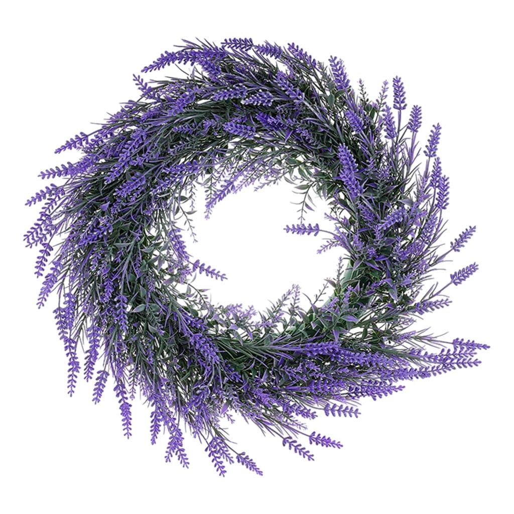 Lavender wreath flowers greenery garland for wall home