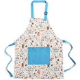 thumbnail image 2 of Juego de delantal y gorro de chef para niños, lindos delantales para hornear para niños con correa ajustable para el cuello y bolsillos para niñas, niños, cocinar, hornear, pintar, jardinería Ormromra WMZL-1048-1, 2 of 7