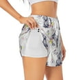 thumbnail image 2 of Haiem Rabbit And Butterfly Women's 2 in 1 Running Shorts - Lightweight Athletic Workout Gym Yoga Breathable Sports Shorts Liner with Phone Pockets-Small, 2 of 9