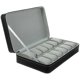 thumbnail image 3 of 1pc Watch Case Storage Case PU Leather Storage Organizer Portable Watch Case Jewelry Case for Men Women Students Adults Office Workers (Black), 3 of 4