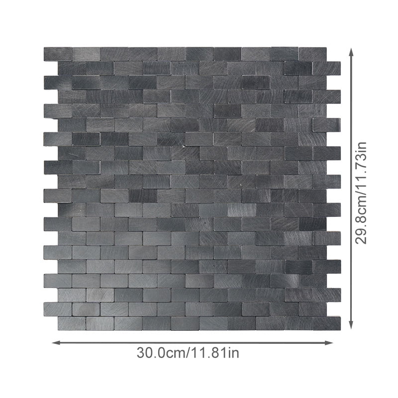 10pieces Striped and long-shaped Self-Adhesive Aluminum Composite Mosaic Peel-and-Stick Tiles No Grout, Easy DIY Backsplash & Accent Wall – Scratch, Splash & Heat-Resistant Metal Finish 11.8"x11.7"