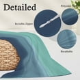 thumbnail image 3 of Teal Blue Ombre Throw Pillow Covers, Modern Abstract Art Texture Soft Breathable Pillow Cases with Invisible Zipper for Sleeping, Toddler Pillowcases for Couch Bed Sofa Chair 12x20 Inches, 3 of 9