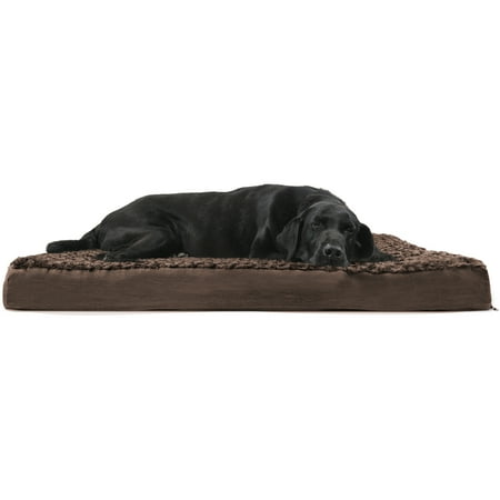 FurHaven Pet Dog Bed | Deluxe Orthopedic Ultra Plush Mattress Pet Bed for Dogs & Cats, Chocolate,