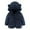 Navy, variant on lnmuld Kids Coats Adorable Bear Ears Hooded Jacket for Boys Cozy Winter Outerwear with Front Zipper Solid Color Size:12-18 Months
