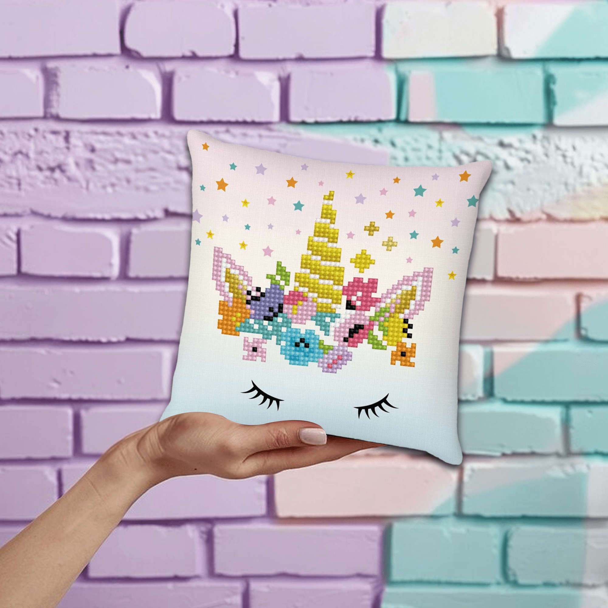 Diamond Dotz Flower Crown Mini Pillow Unicorn Diamond Painting Kits for Adults - Diamond Art Kits a Relaxing Creative Craft Kit with Dotz Gems 7"x7"