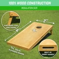 thumbnail image 2 of GoSports 4 ft x 2 ft Commercial Grade Cornhole Boards Set - Includes 8 Regulation Tournament Style Bean Bags - Light Brown, 2 of 6