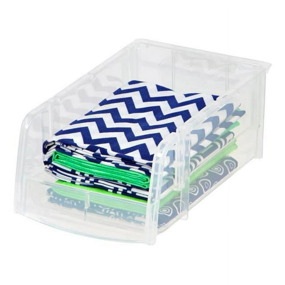 IRIS USA Small Stacking Storage Bin, Clear