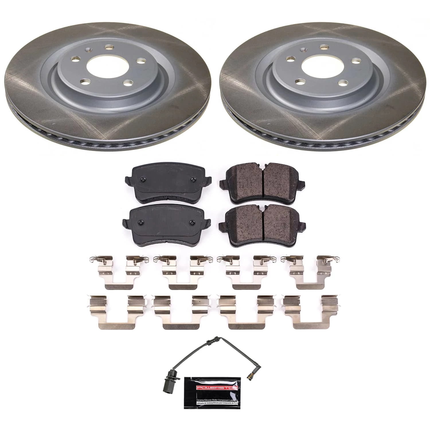 PowerStop Rear Semi-Coated Rotor and Low-Dust Ceramic Brake Pad Kit SC8850