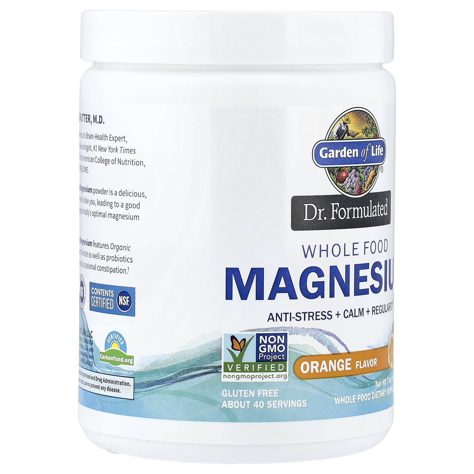 Garden of Life - Dr. Formulated Whole Food Magnesium Drink Powder Orange - 7 oz.