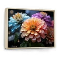 thumbnail image 2 of Designart "Moonlit Zinnias I" Zinnias Floater Framed Canvas Art Print, 2 of 5