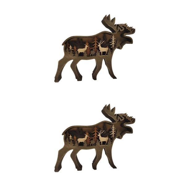 Matsuzay 1 pieza DIY independiente de con forma de Animal adorno boda fiesta de cumpleaños decoraciones para el hogar árbol bosque Alce 2piezas