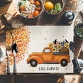 thumbnail image 6 of Fall Harvest Placemats Set of 2 Thanksgiving Truck Pumpkin Trees Leaves Heat Insulated Linen Place Mats, Washable Stain-Proof Table Mats for Dining Tables Holiday Decor 13x19inch, 6 of 9