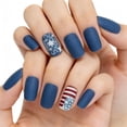 thumbnail image 6 of Uxgjfwu 24Pcs 4th Of July Press On Nails, Patriotic Flag Fake Nails, Short Length Glue On Nails, Independence Day Nail Art Decorations for Easy Manicure, 6 of 7