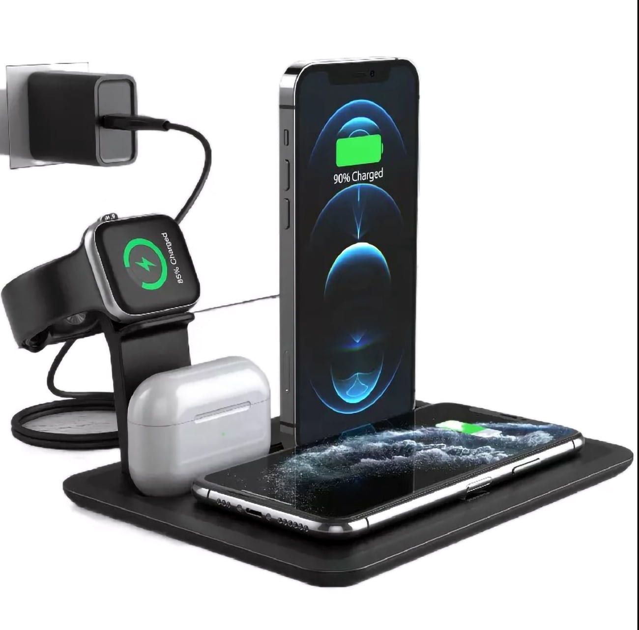 Wireless Charging Station 4 in 1 Charging Dock Stand for iWatch Airpods