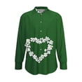 thumbnail image 5 of TaTaai Women St. Patrick's Day Printed Long Sleeve Shirt Casual Round Neck Fashion Blouse Lightweight Soft Polyester Top for Daily Party Office Vacation All Seasons Wear Gift, 5 of 5
