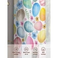 thumbnail image 6 of Easter Sheer Curtains 45 Inch Length 2 Panels Set Window Treatments, Spring Country Colorful Eggs Flower Leaf Plant Rod Pocket Semi Curtains for Living Room/Bedroom/Kitchen Décor, 104"W x 45"L, 6 of 7