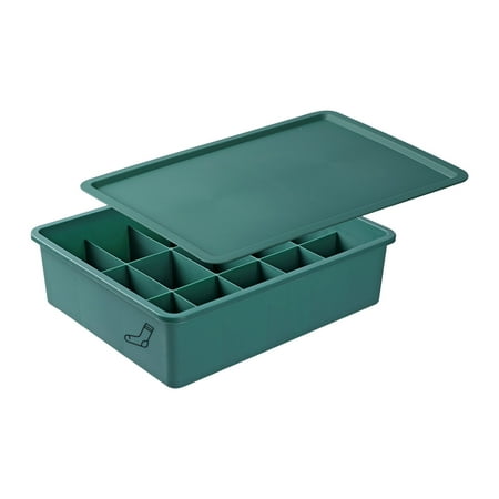 

GHOONEY Underwear Storage Box with Lid Compartment Socks Bra Pants Organization