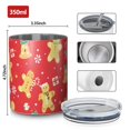 thumbnail image 4 of 12oz Coffee Tumblers Red Christmas Gingerbread Man Pattern Stainless Steel Vacuum Insulated Travel Tumbler Coffee Cups Mug with Lid and Straw with Cleaning Brush for Cold & Hot Drinks, 4 of 5